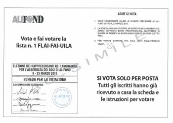 Alifond, rinnovata l’assemblea del fondo, 28 seggi a Fai-Flai-Uila – PP